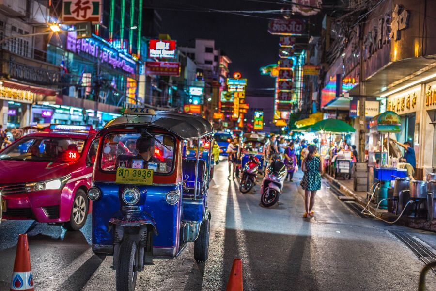 Thailand Bangkok tuktuk by night