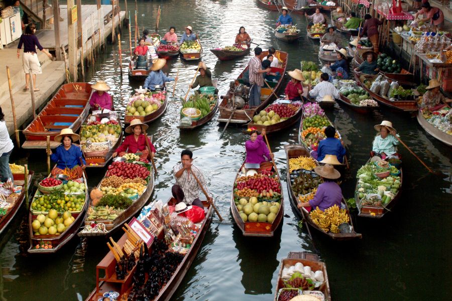 Thailand Drijvende markt Damnoen Saduak