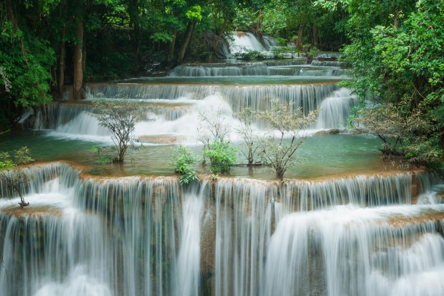 Thailand Kanchanaburi Erawan watervallen