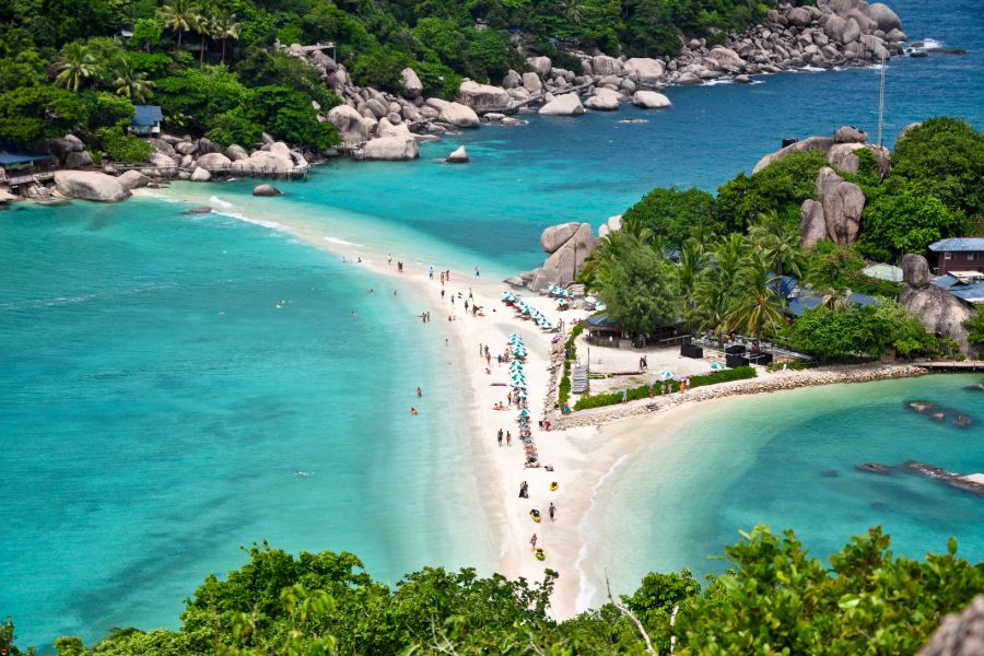 Thailand Koh Nang Yuan Island eiland strand stenen mensen