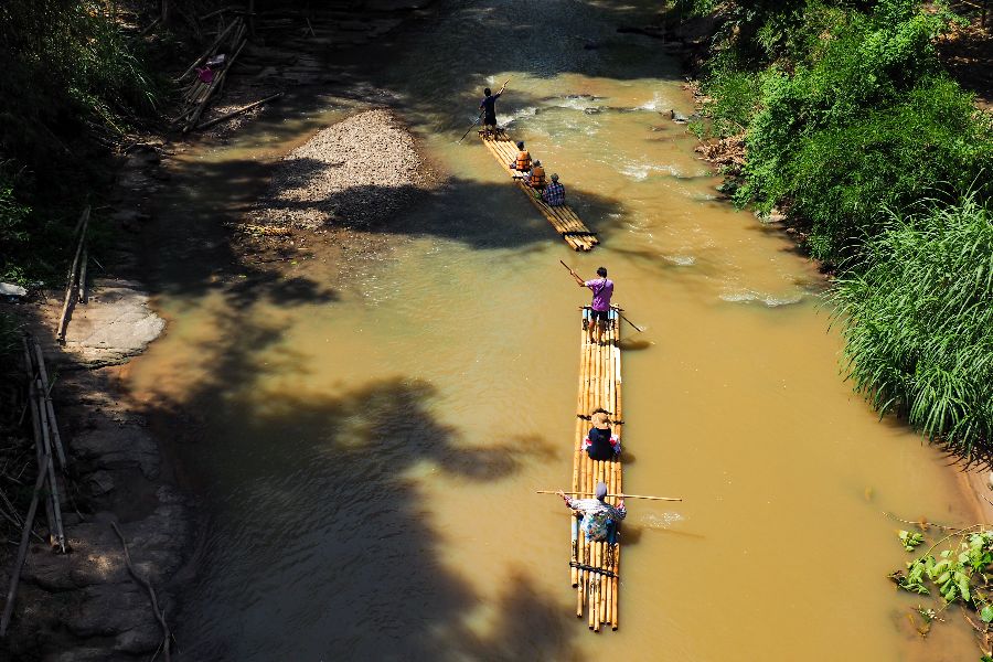 thailand north thailand chiang mai bamboo raft