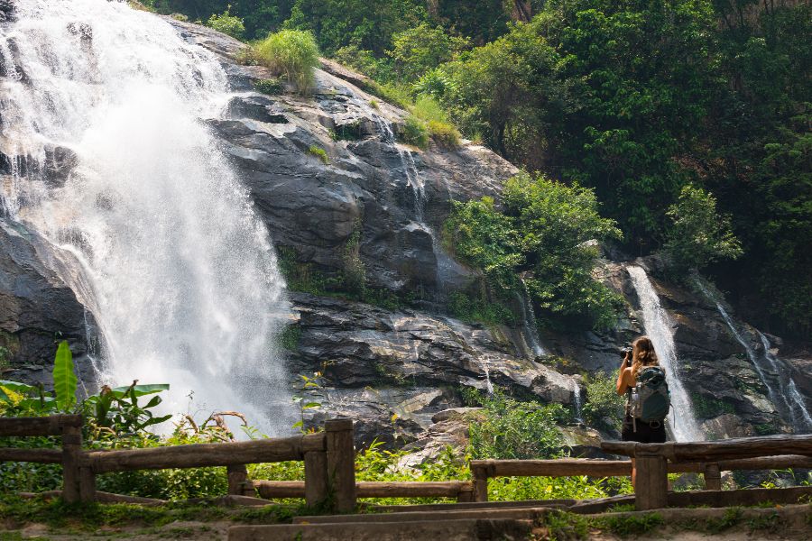 thailand north thailand chiang mai doi inthanon wachirathan waterfall